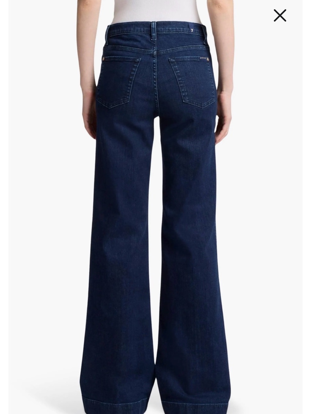 7 For All Mankind Dark Modern Dojo Tailorless Wide-Leg Jeans - Picture 2 of 6